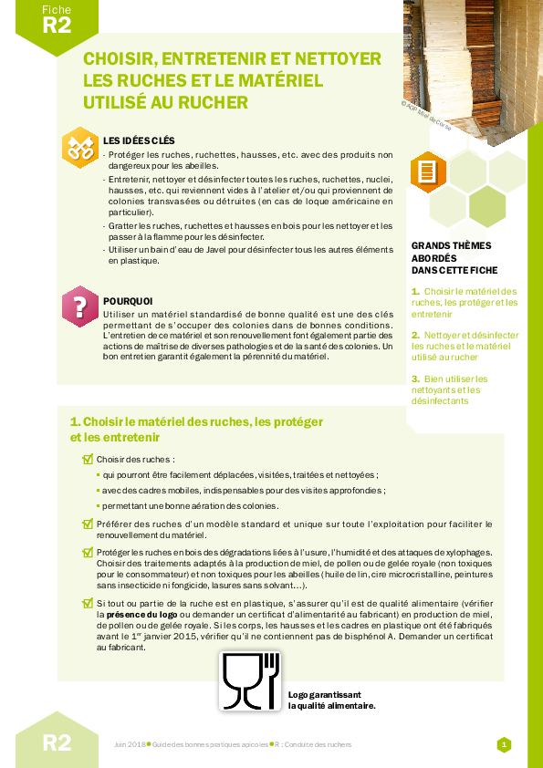 Choisir, entretenir et nettoyer les ruches et le matériel utilisés au rucher