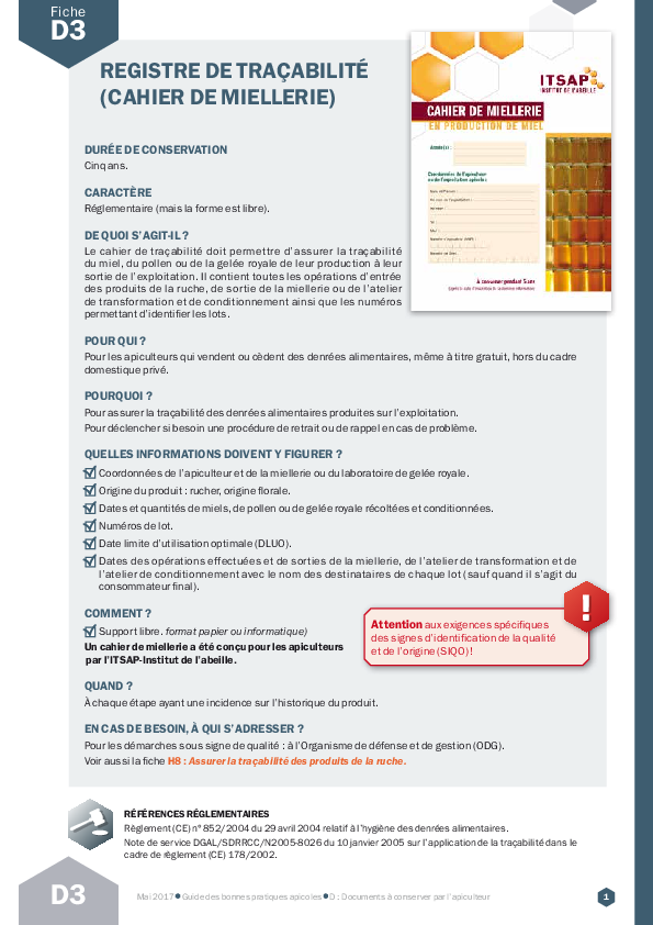 Registre de traçabilité